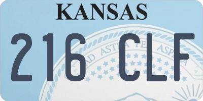 KS license plate 216CLF