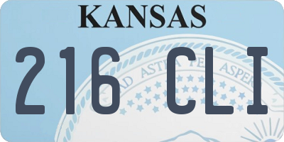 KS license plate 216CLI