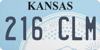 KS license plate 216CLM