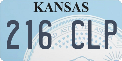 KS license plate 216CLP