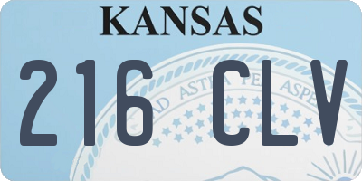 KS license plate 216CLV