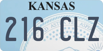 KS license plate 216CLZ