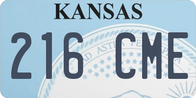 KS license plate 216CME