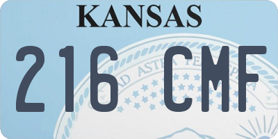 KS license plate 216CMF