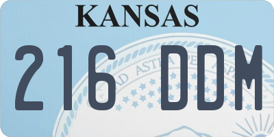 KS license plate 216DDM