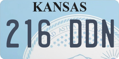 KS license plate 216DDN