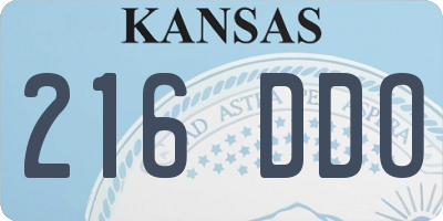 KS license plate 216DDO