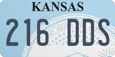 KS license plate 216DDS