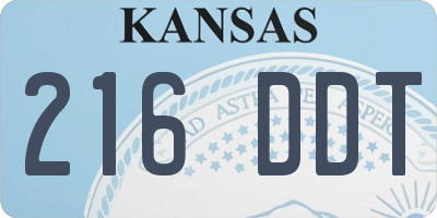 KS license plate 216DDT