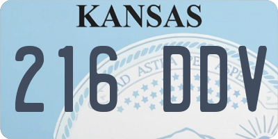 KS license plate 216DDV