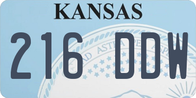 KS license plate 216DDW