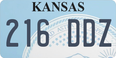 KS license plate 216DDZ