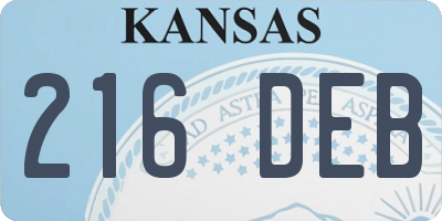KS license plate 216DEB