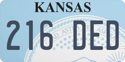 KS license plate 216DED