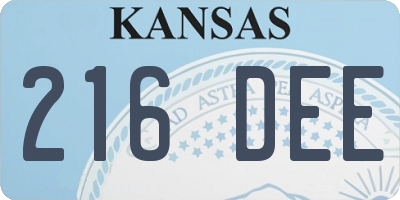 KS license plate 216DEE
