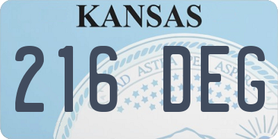 KS license plate 216DEG