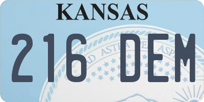 KS license plate 216DEM