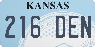 KS license plate 216DEN