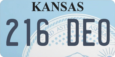 KS license plate 216DEO