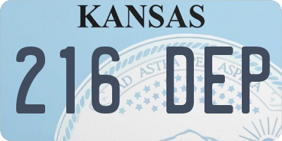 KS license plate 216DEP
