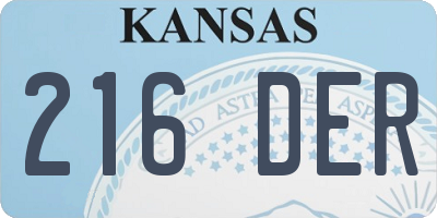 KS license plate 216DER