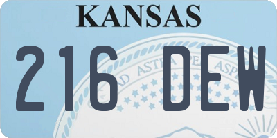 KS license plate 216DEW