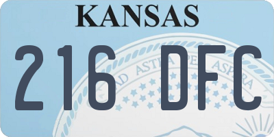 KS license plate 216DFC
