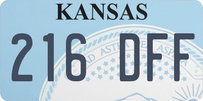 KS license plate 216DFF