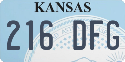KS license plate 216DFG