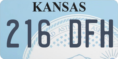 KS license plate 216DFH