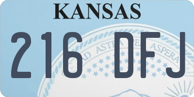 KS license plate 216DFJ