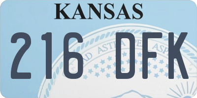 KS license plate 216DFK