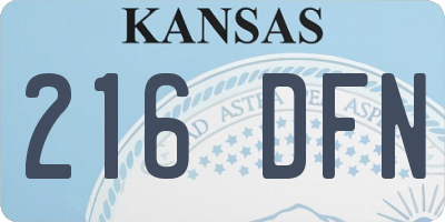 KS license plate 216DFN
