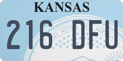 KS license plate 216DFU