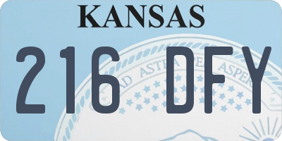 KS license plate 216DFY