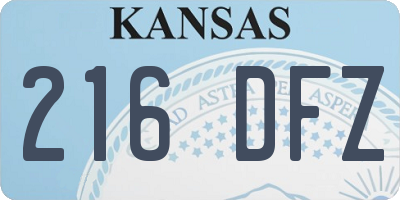 KS license plate 216DFZ