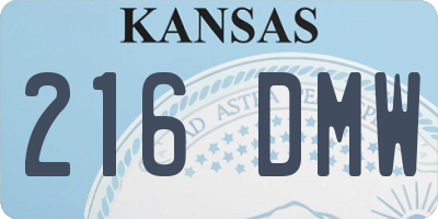KS license plate 216DMW