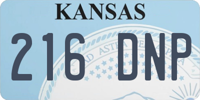 KS license plate 216DNP