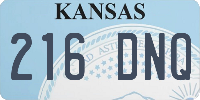 KS license plate 216DNQ