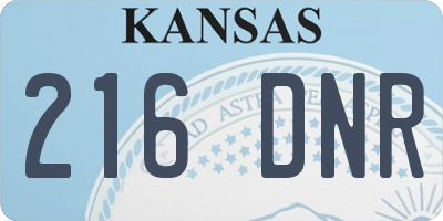 KS license plate 216DNR
