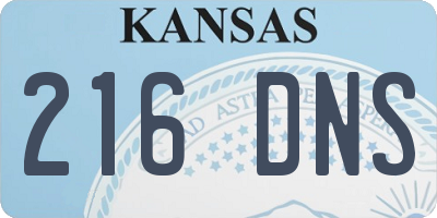 KS license plate 216DNS