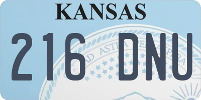 KS license plate 216DNU