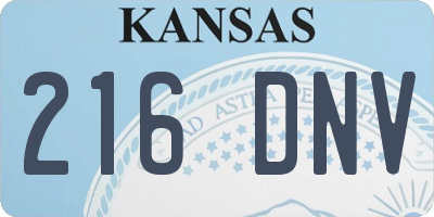 KS license plate 216DNV