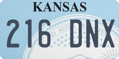KS license plate 216DNX