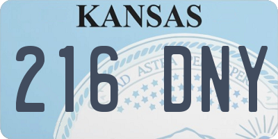 KS license plate 216DNY