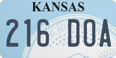 KS license plate 216DOA