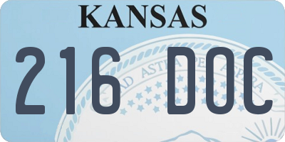 KS license plate 216DOC