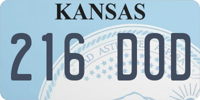 KS license plate 216DOD