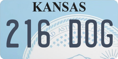 KS license plate 216DOG