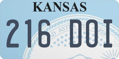 KS license plate 216DOI